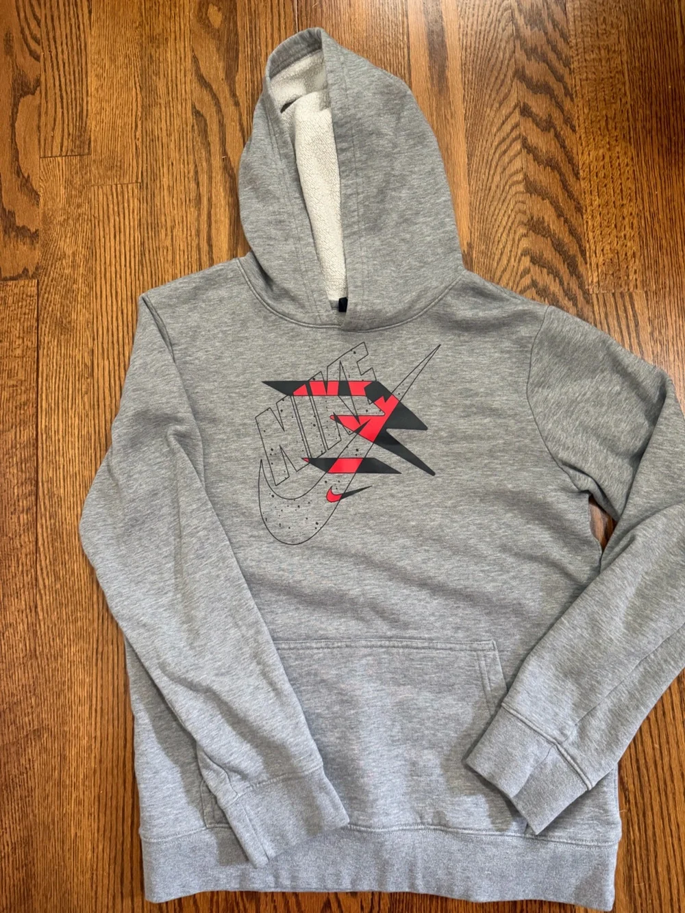 Nike 3 Brand Gray/Red/Black Youth Hoodie Size XL